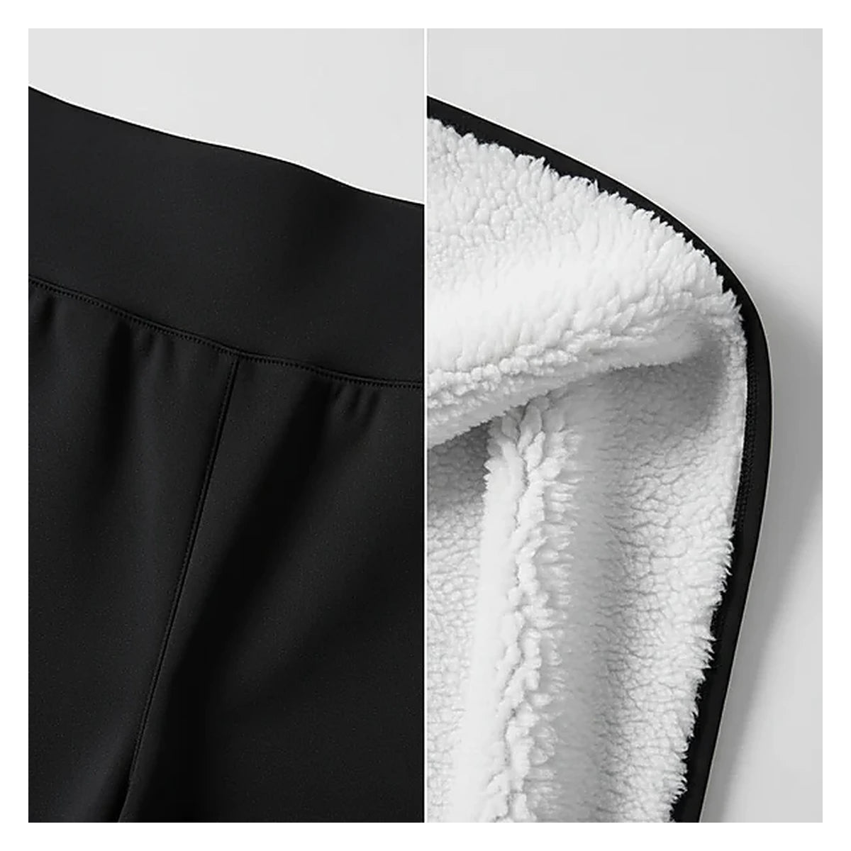 Fleece lined leggings material detail