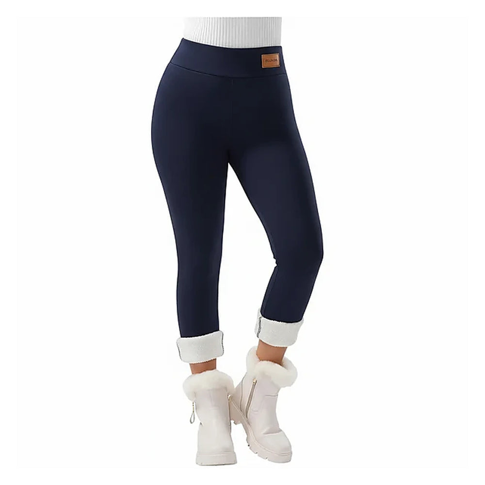 Navy fleece lined leggings